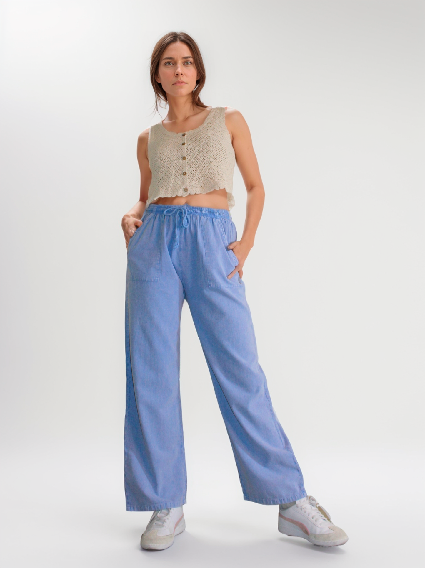 Pantalon 100% algodón, Micaela, denim